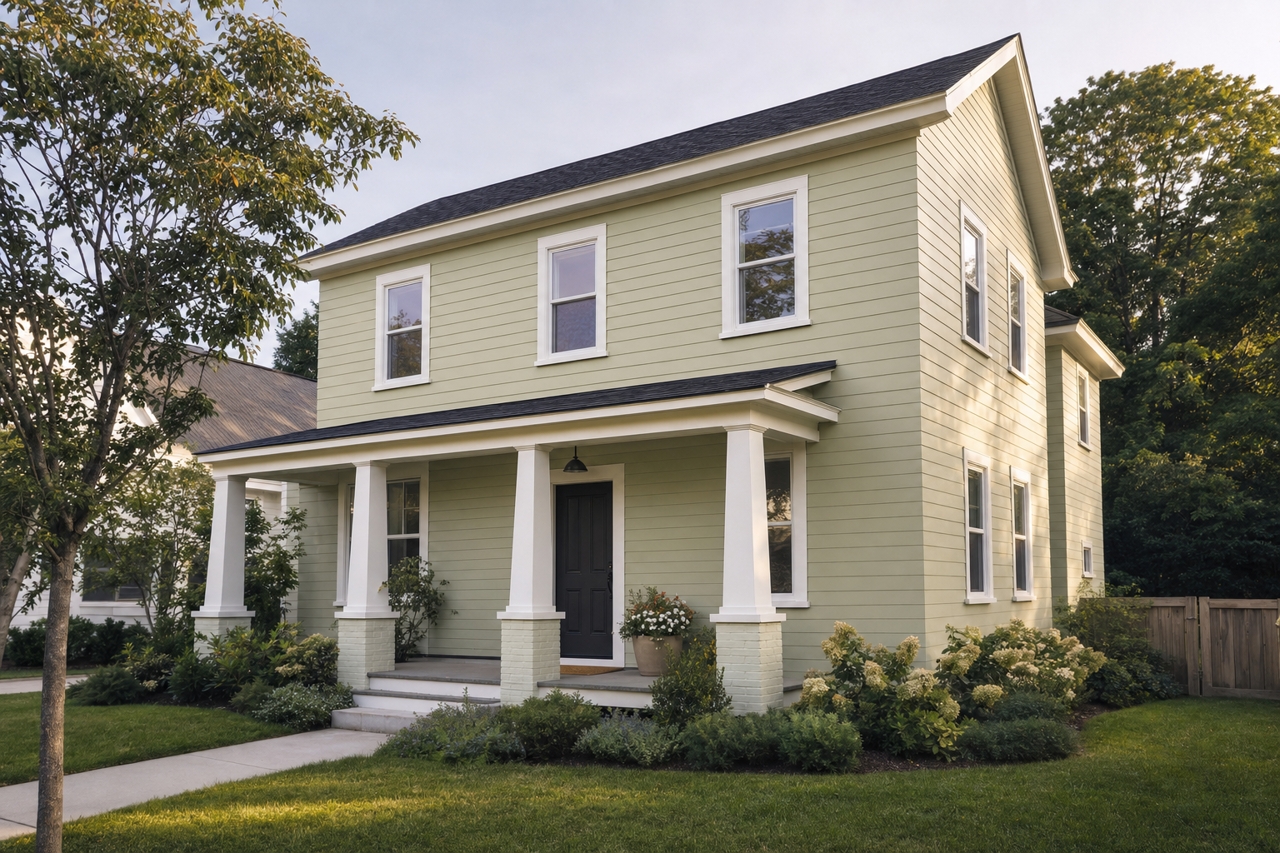 Apple Blossom by Benjamin Moore on exterior