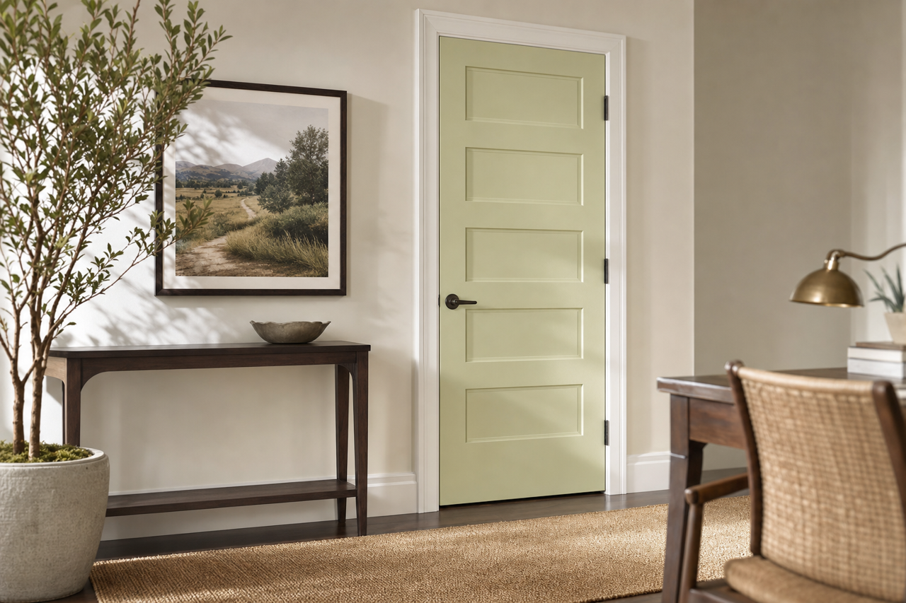Apple Blossom by Benjamin Moore on interior-doors