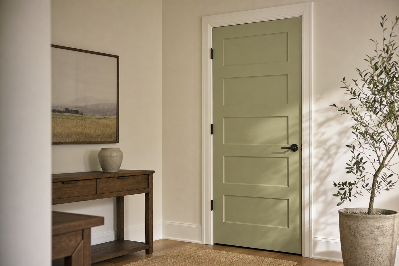Misted by Benjamin Moore on interior-doors