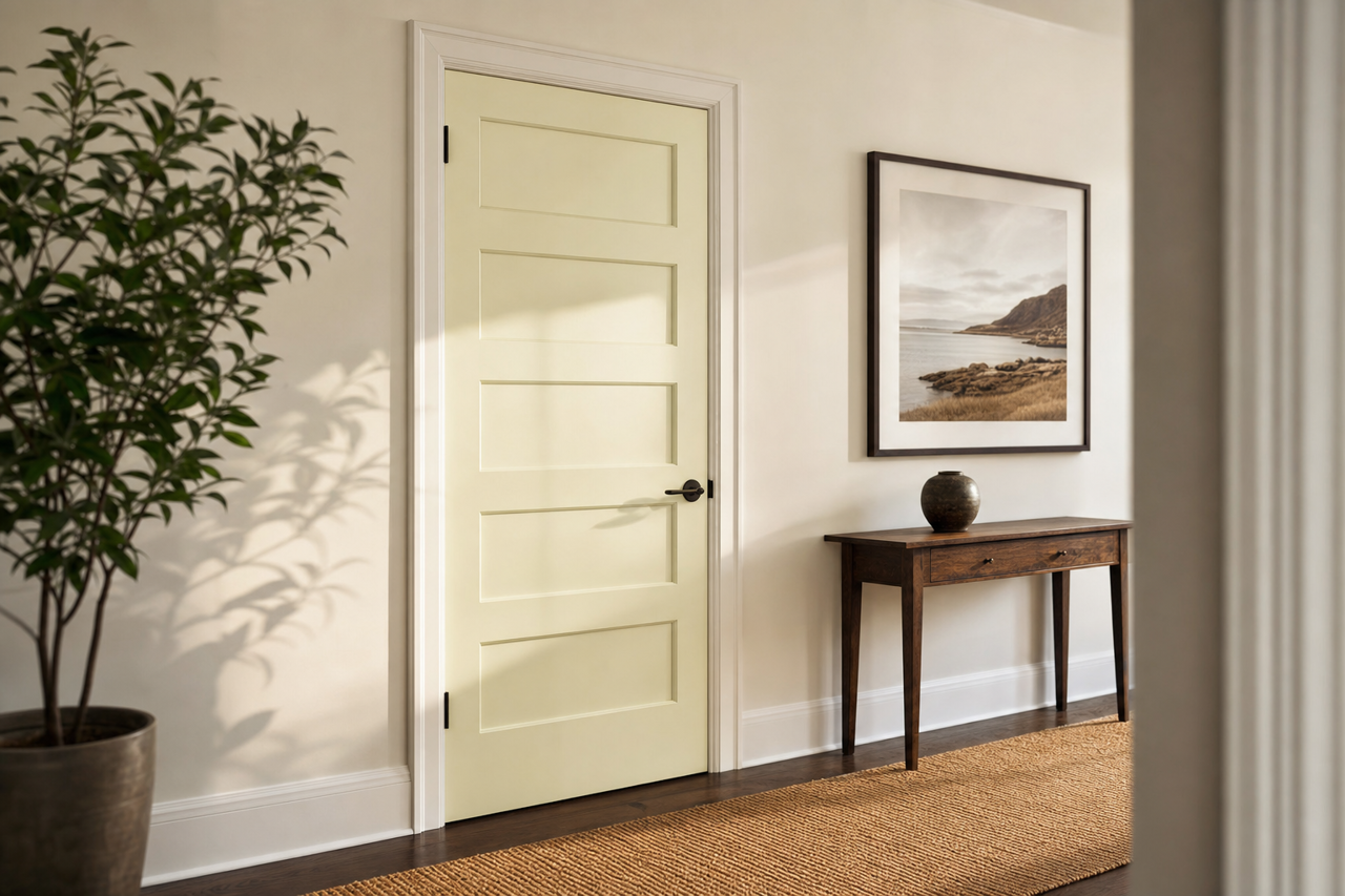 Green by Benjamin Moore on interior-doors
