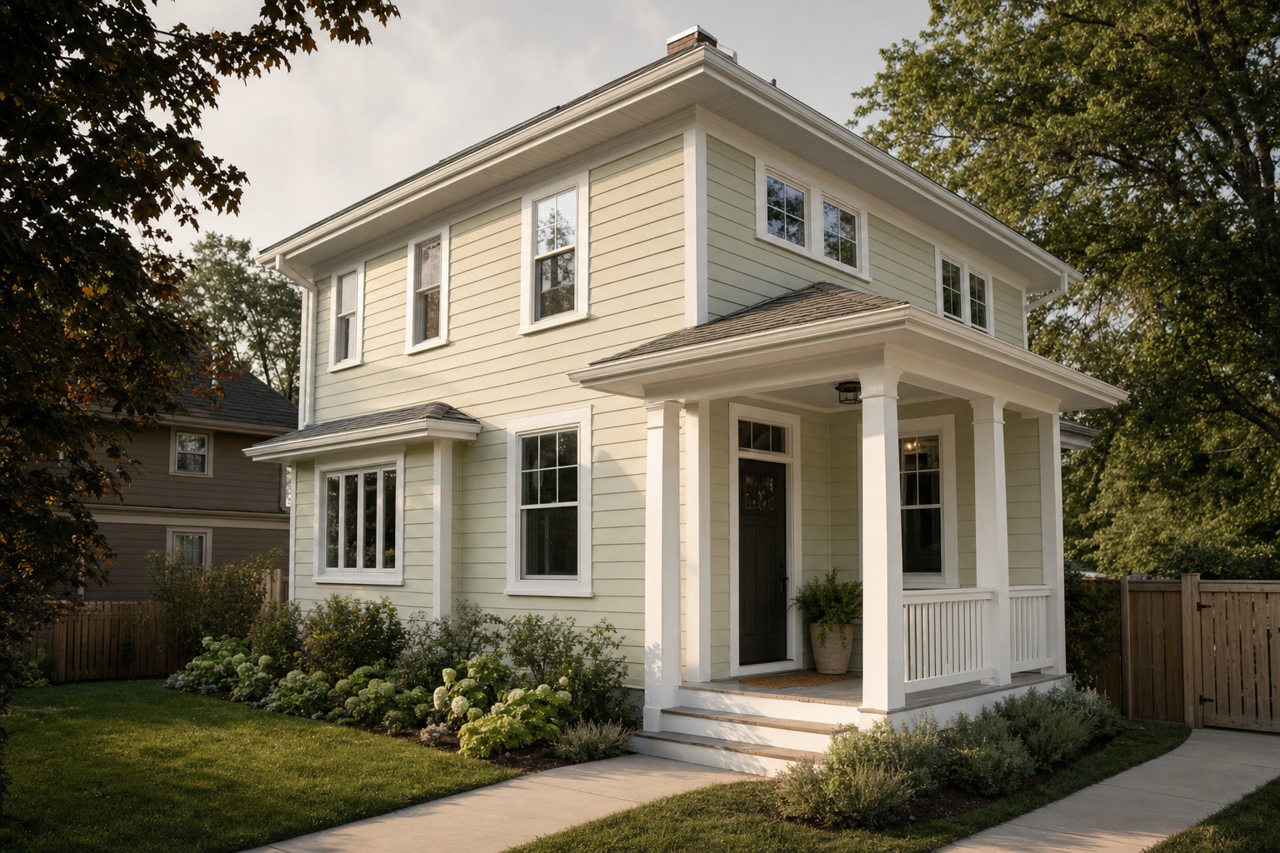 Mosaic Glass by Benjamin Moore on exterior