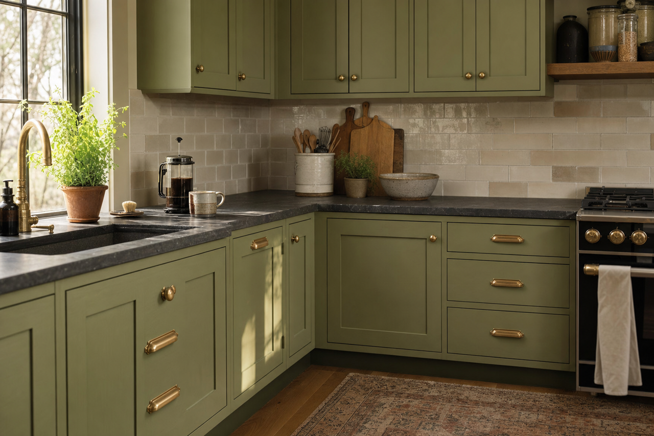 Oak by Benjamin Moore on cabinets
