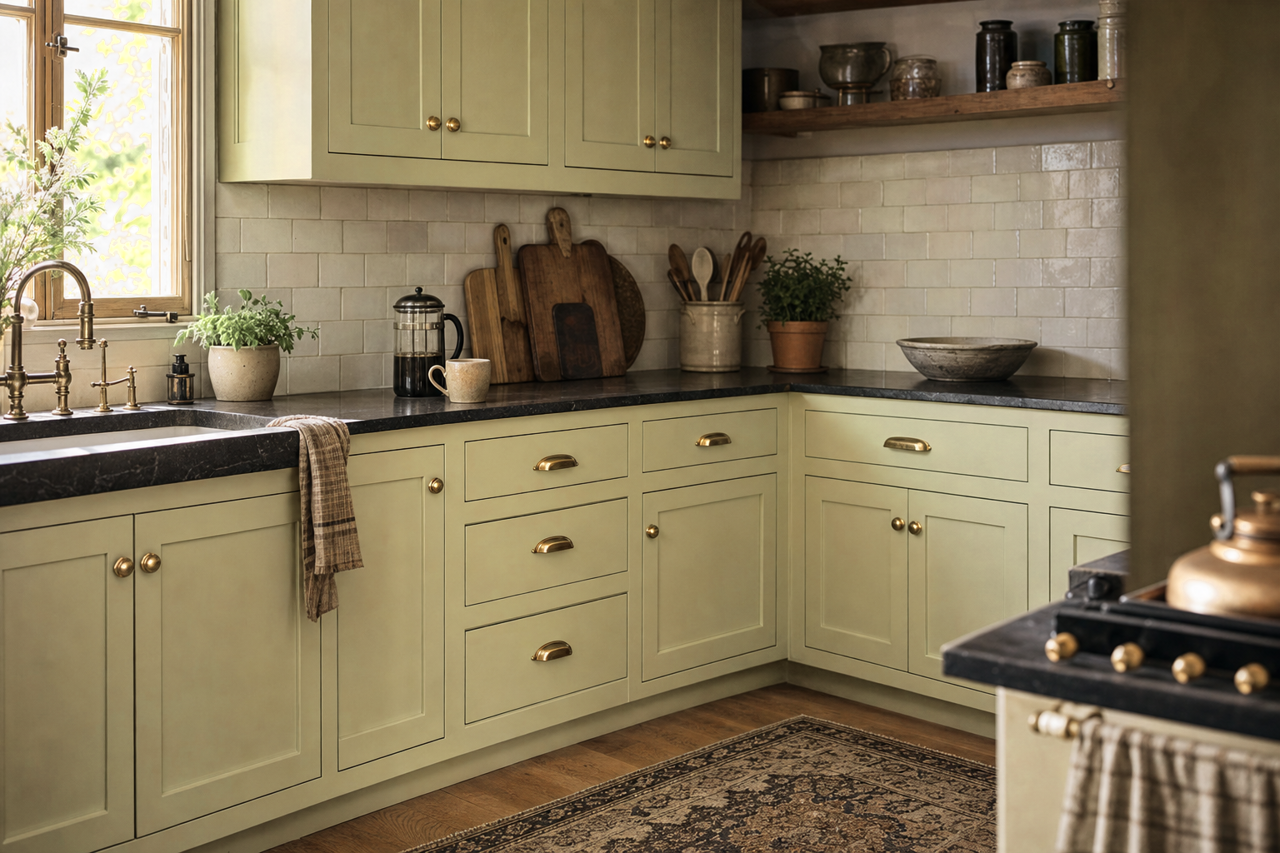Lewiville by Benjamin Moore on cabinets