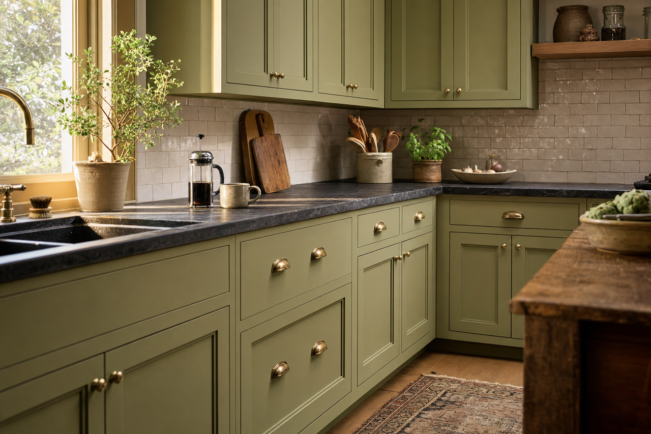 Chopped by Benjamin Moore on cabinets