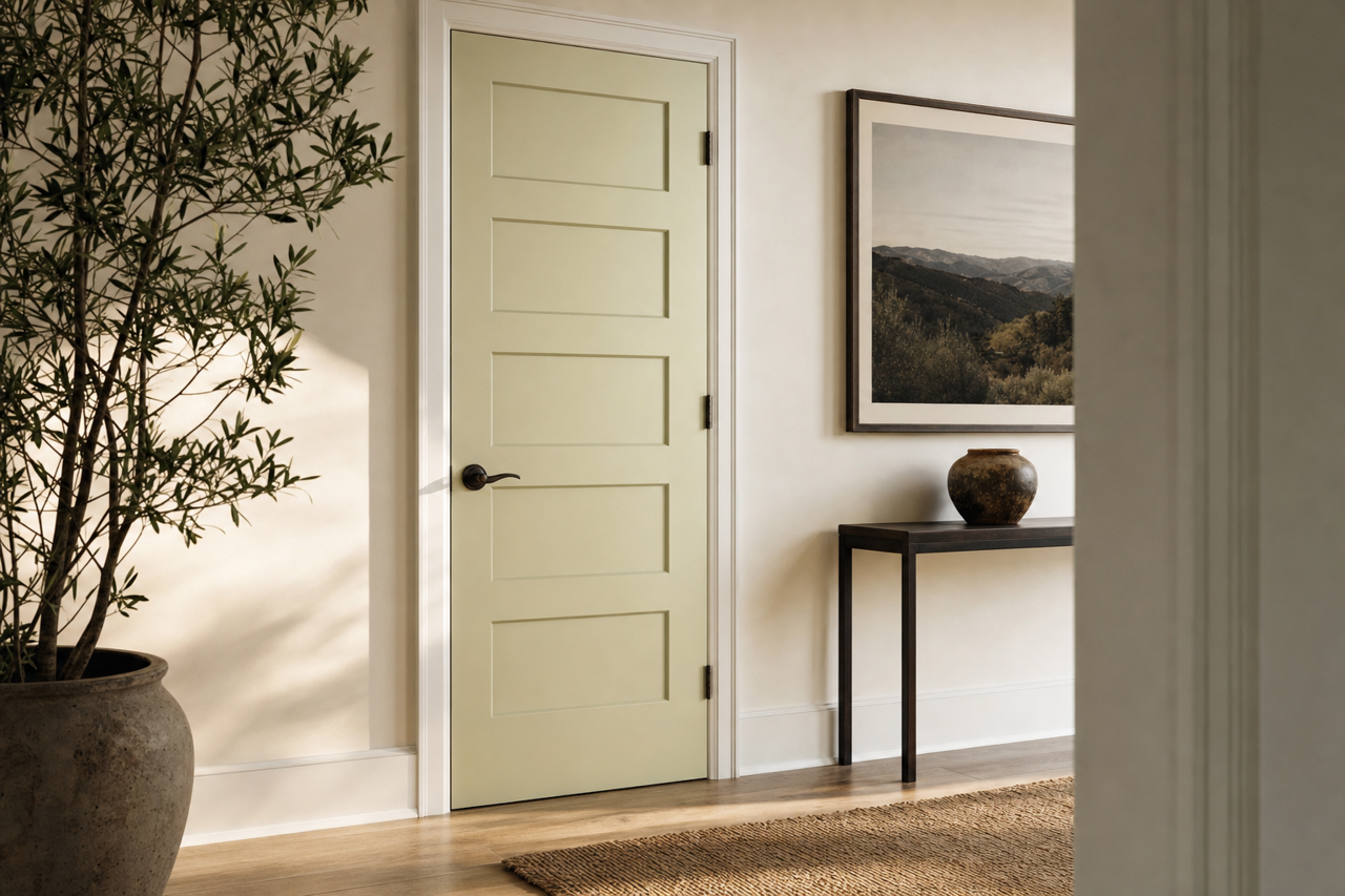 Glade Green by Benjamin Moore on interior-doors