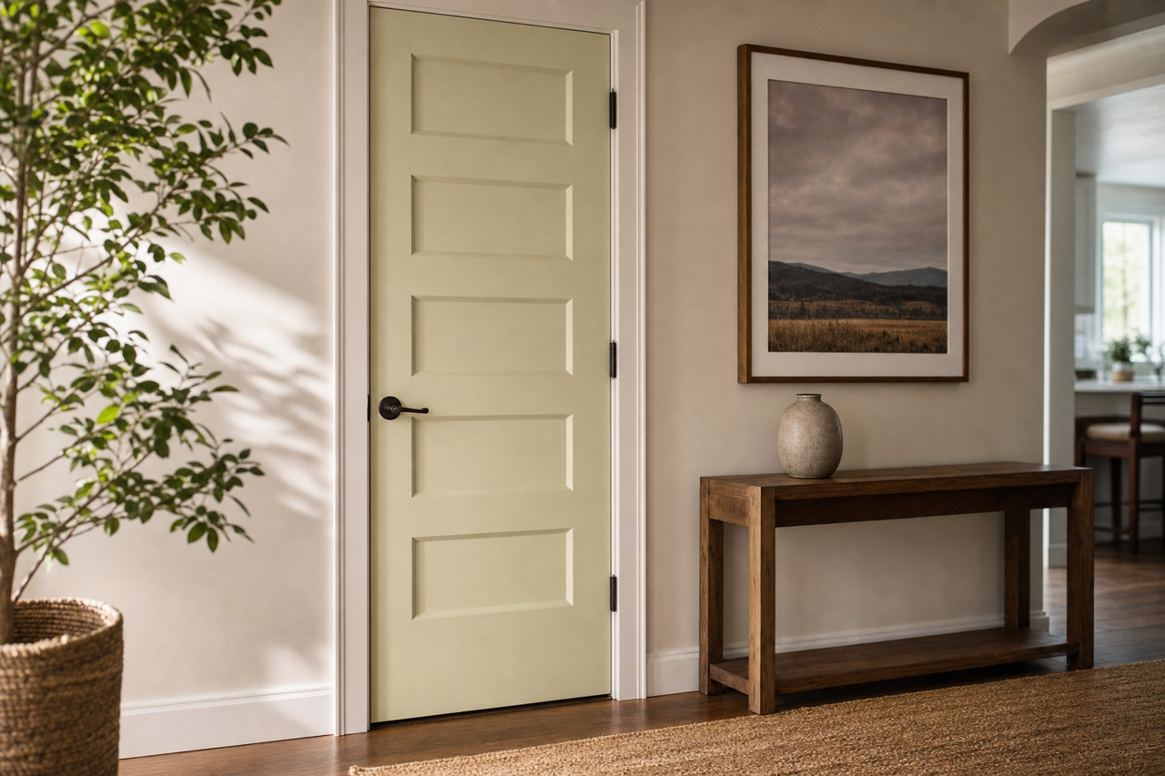 Glazed Green by Benjamin Moore on interior-doors
