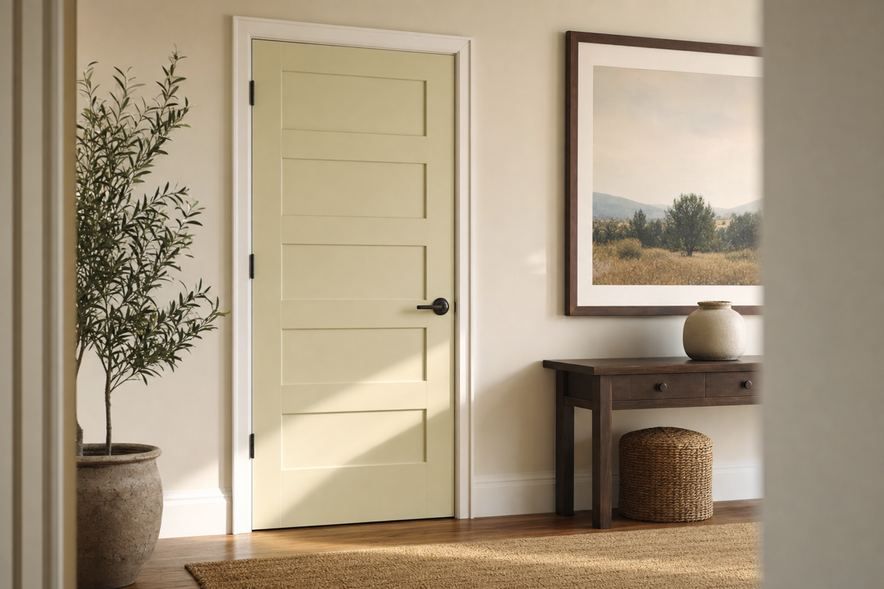 Maidenhair by Benjamin Moore on interior-doors