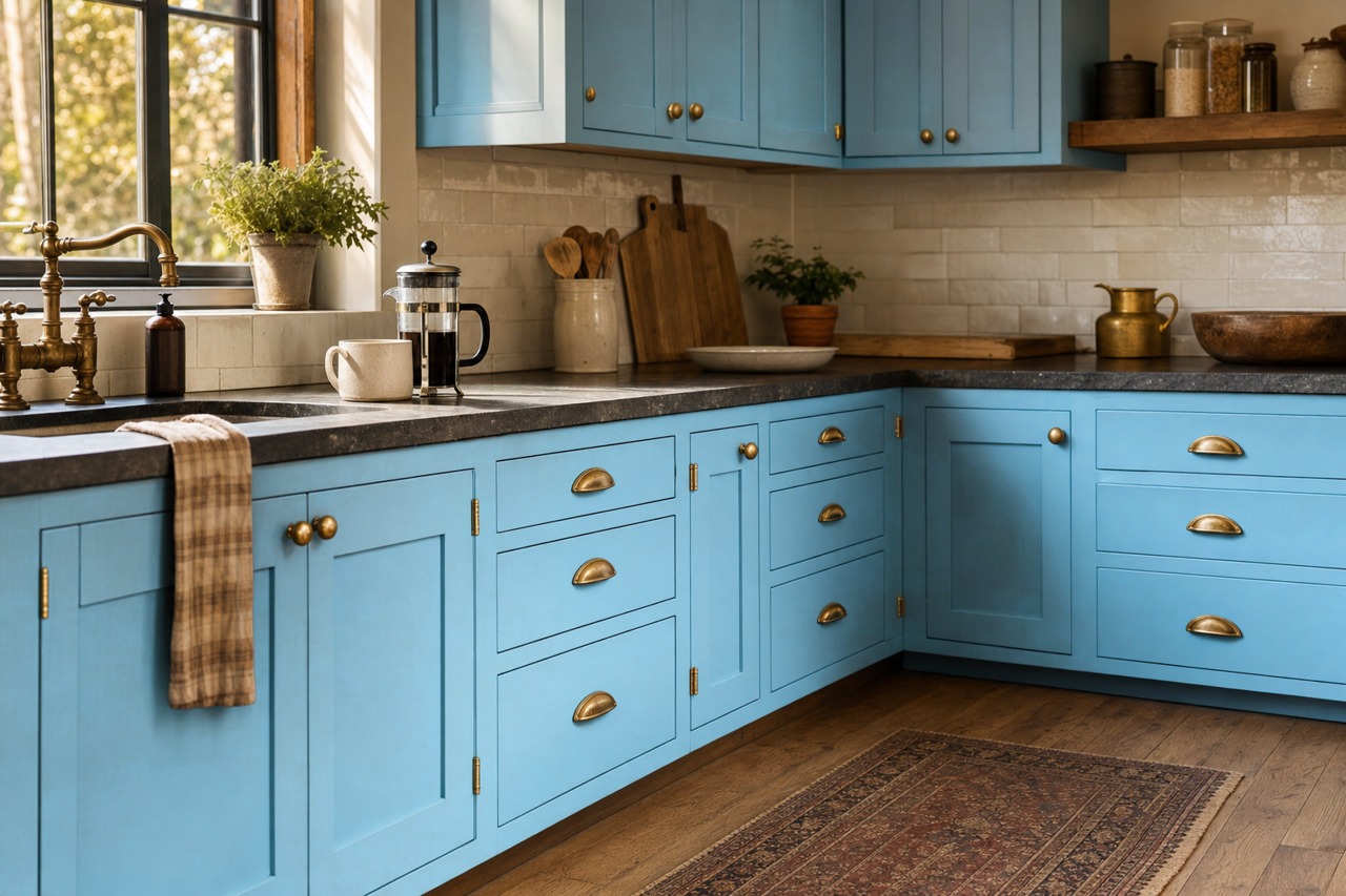 Water Fountain by Valspar on cabinets