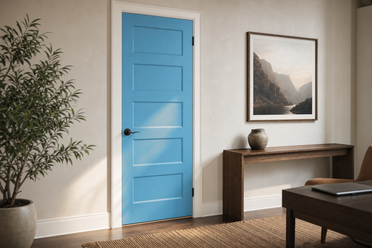 Rolling Sea by Valspar on interior-doors
