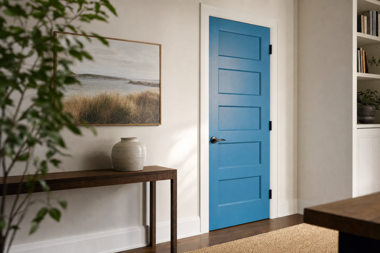 Deep Blue Sea by Valspar on interior-doors