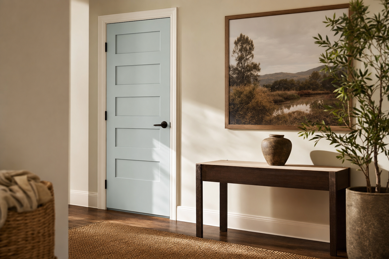 Azure Snow by Valspar on interior-doors