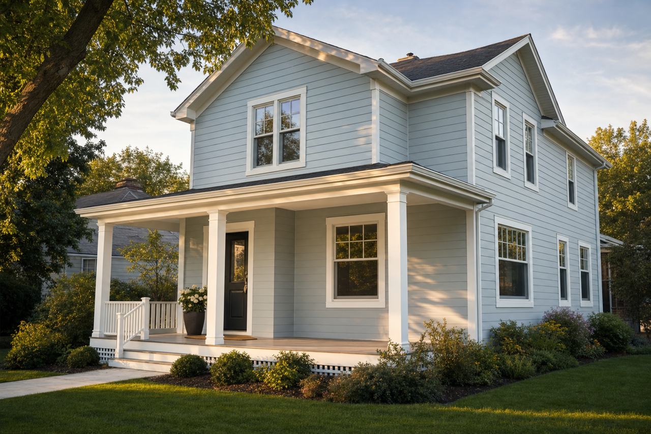 Grey Brook by Valspar on exterior