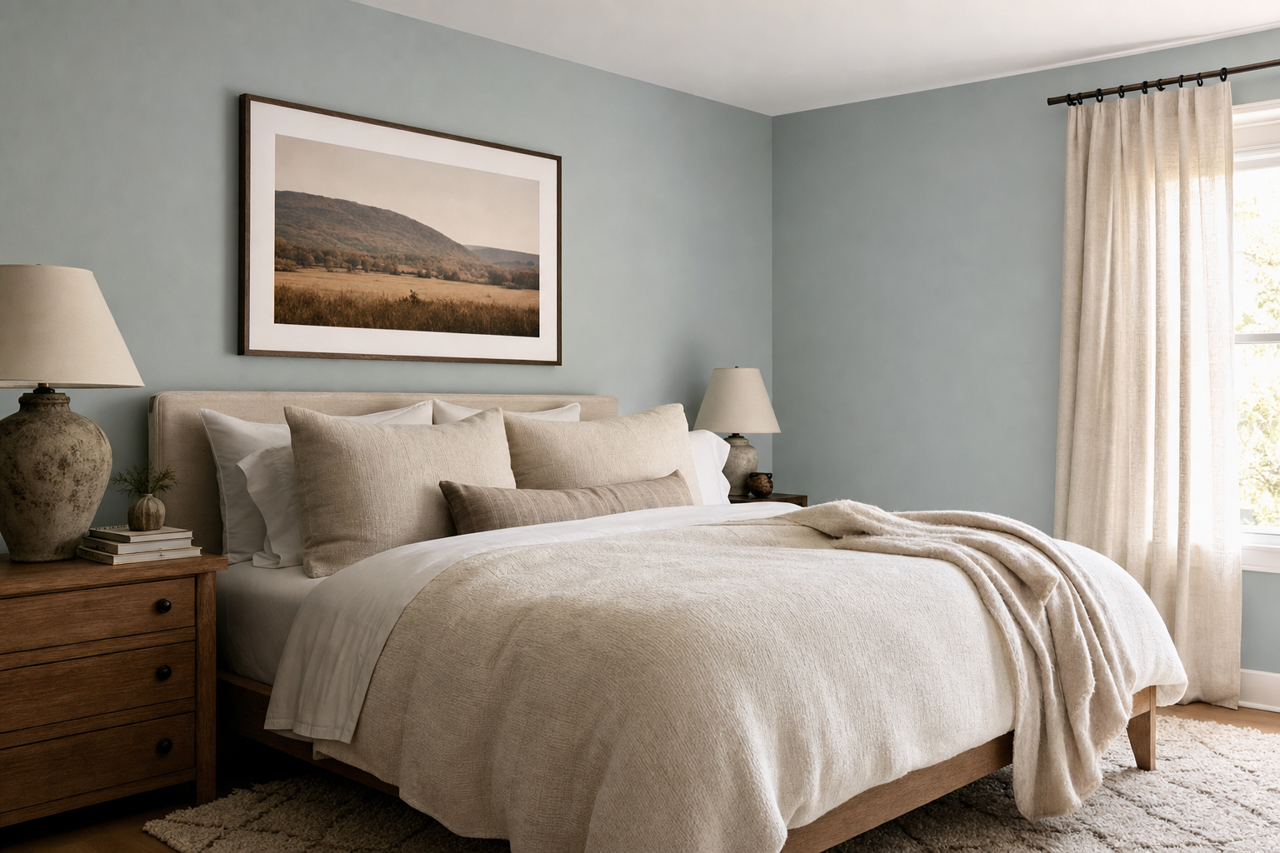Grey Brook by Valspar on interiors