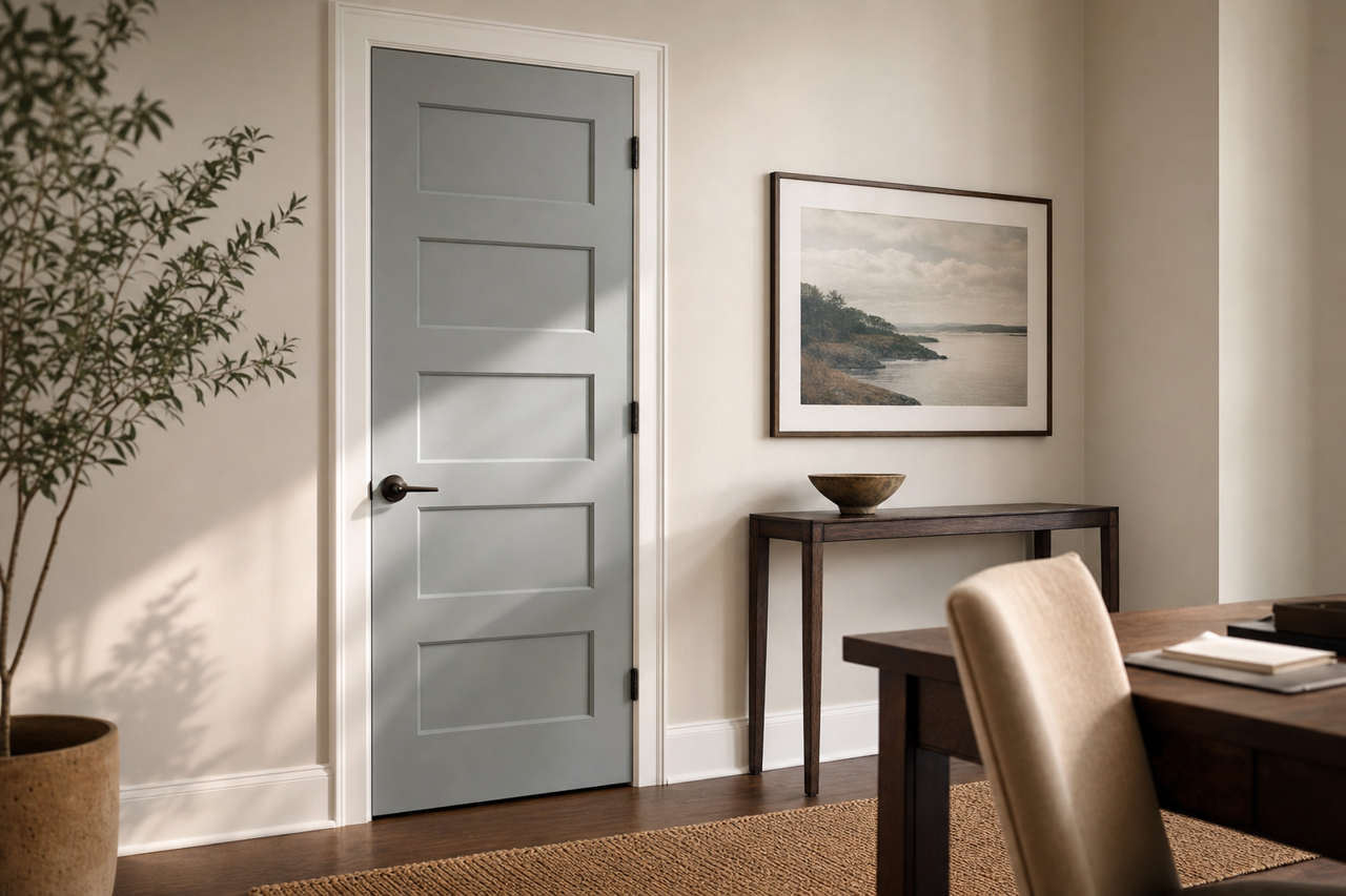Blue Twilight by Valspar on interior-doors