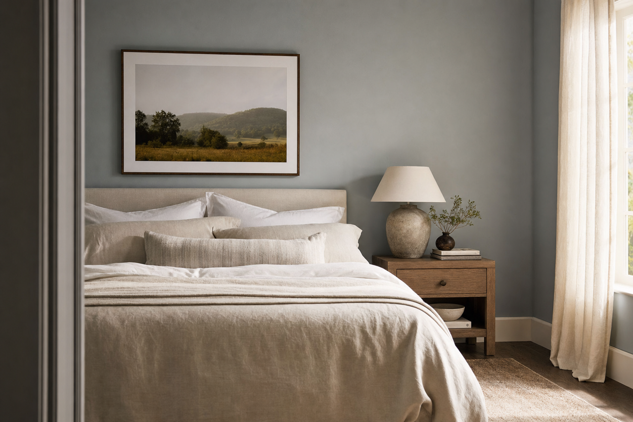 Blue Twilight by Valspar on interiors