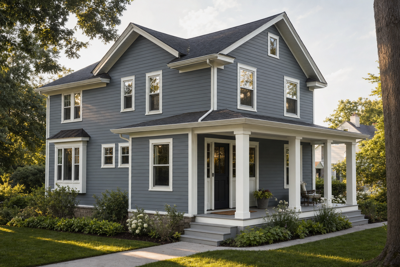 Relaxed Navy by Valspar on exterior