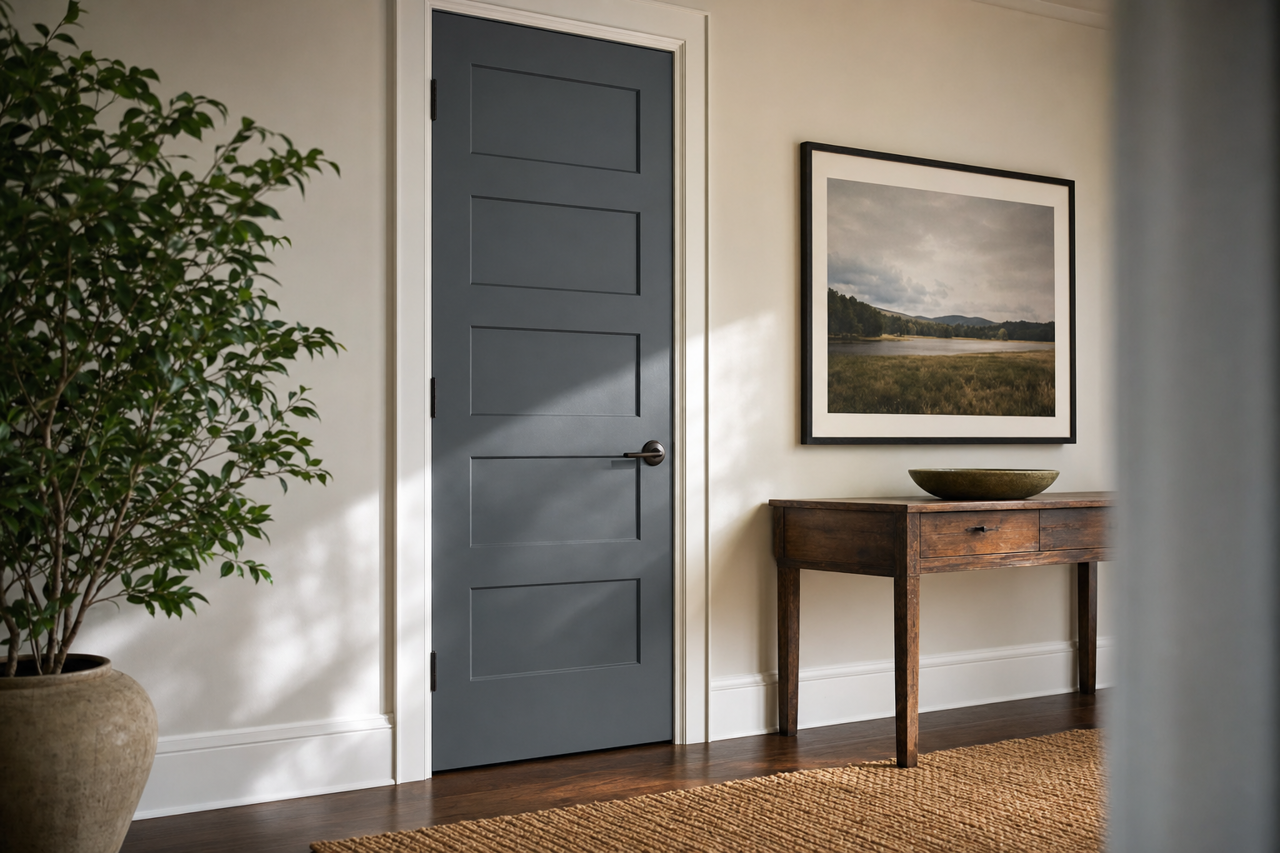 Relaxed Navy by Valspar on interior-doors