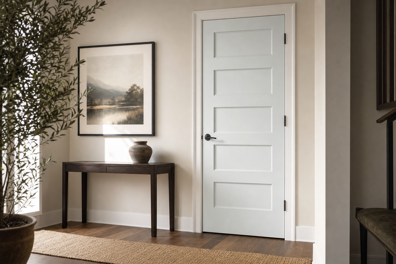 Halcyon Blue by Valspar on interior-doors