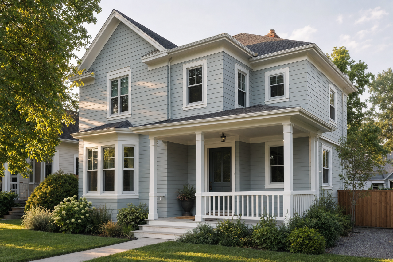 Blue Arrow by Valspar on exterior