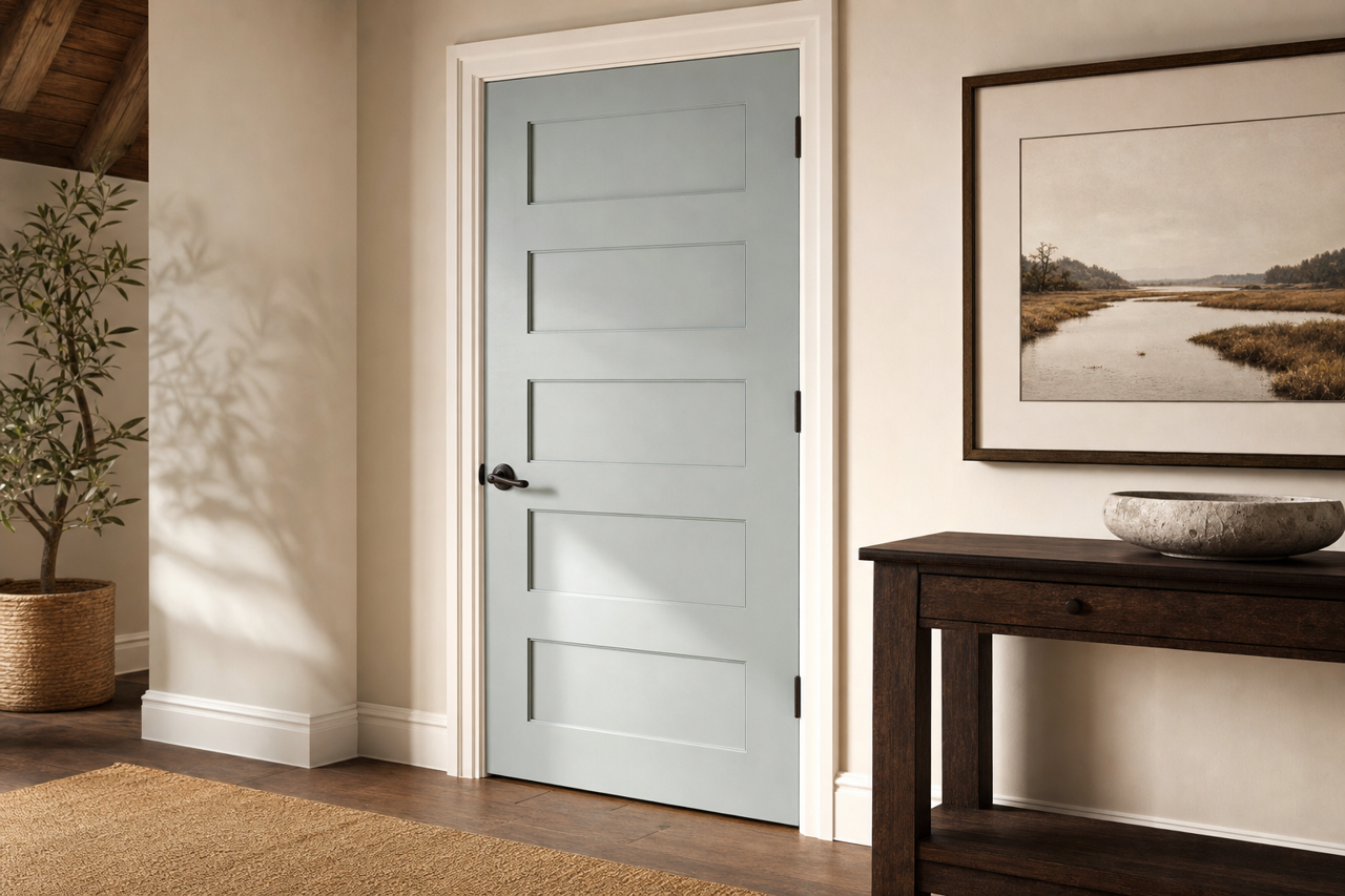 Blue Arrow by Valspar on interior-doors