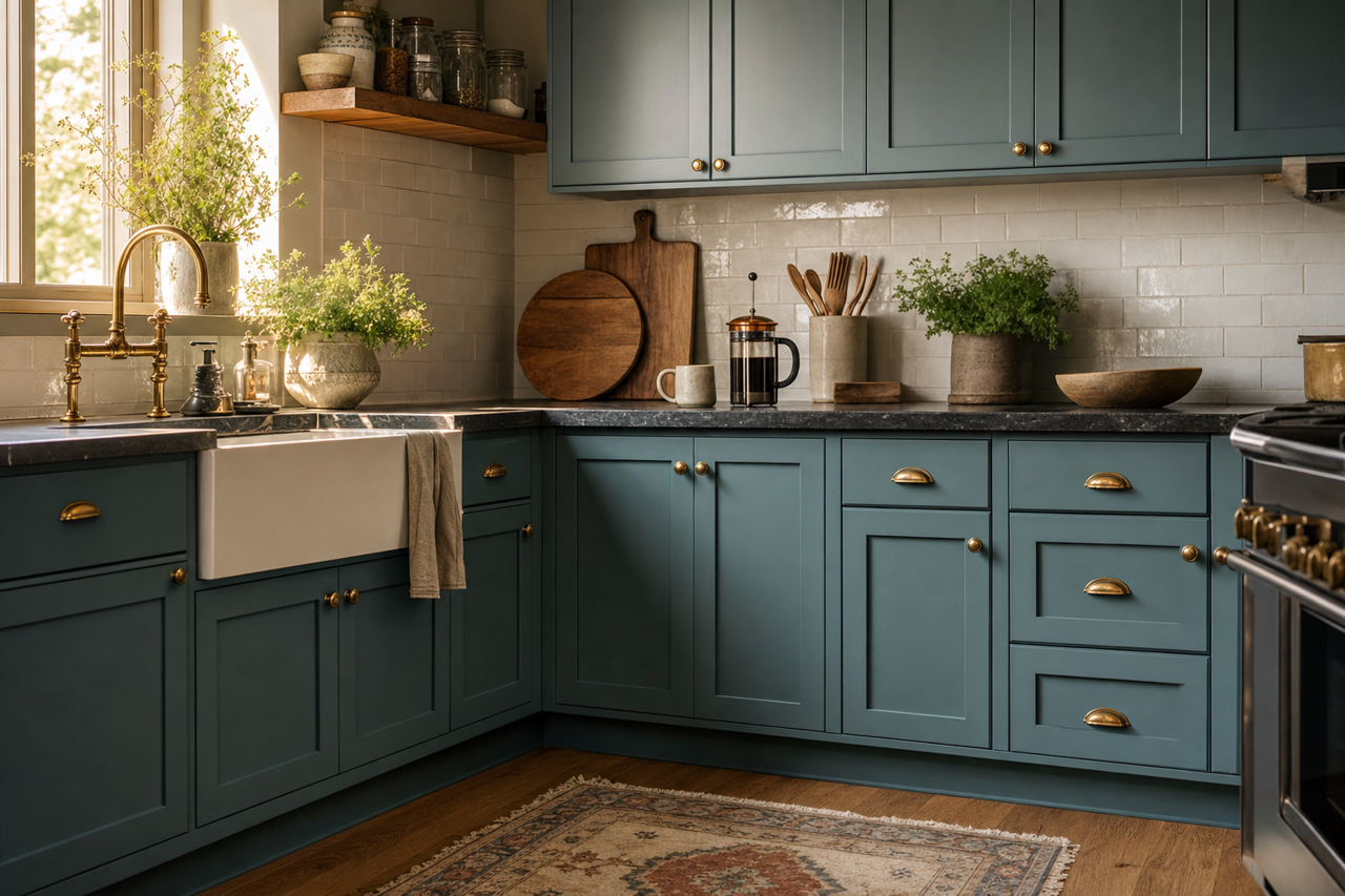 Sky Space by Valspar on cabinets