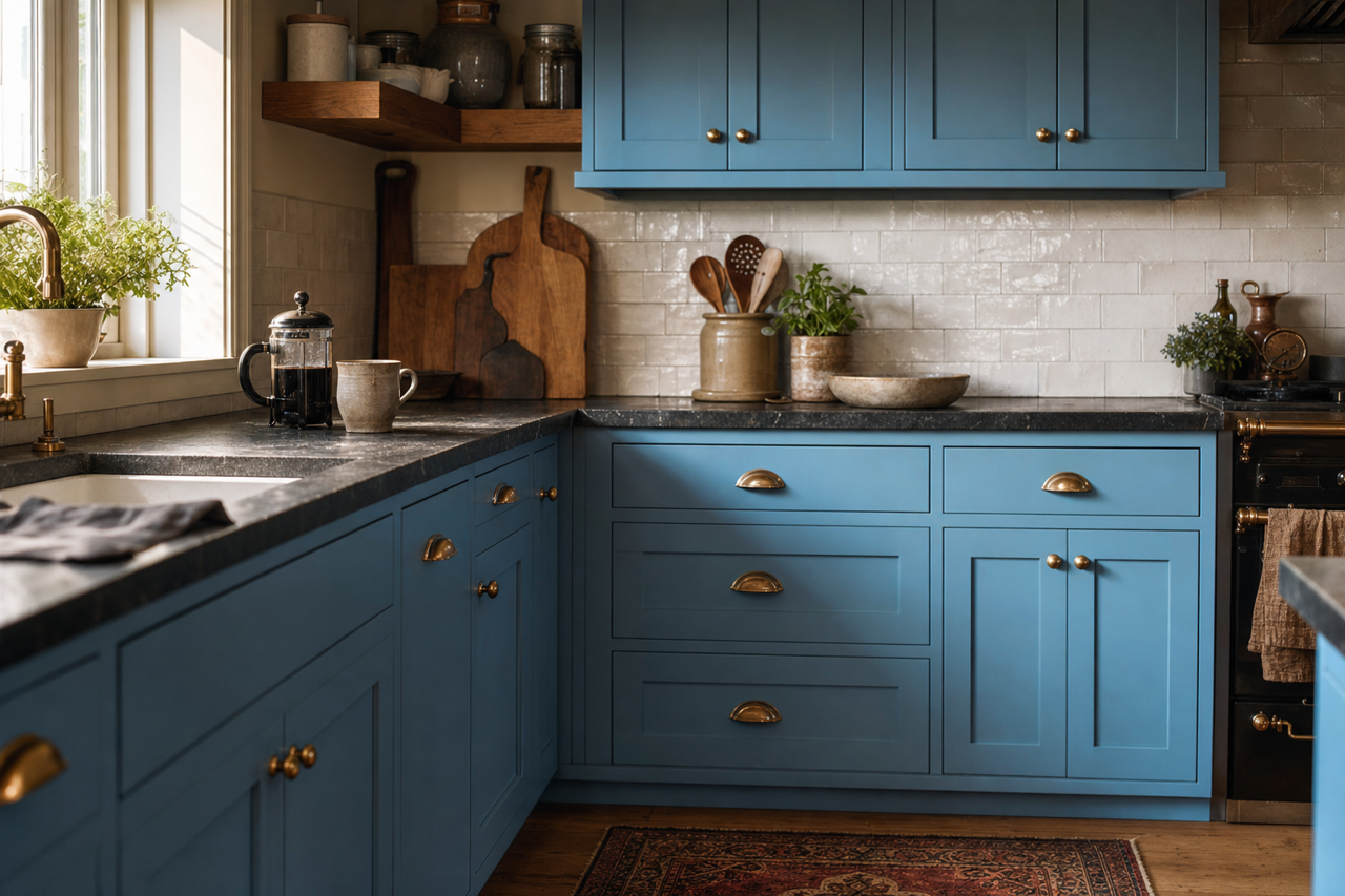 Rushing Rapids by Valspar on cabinets
