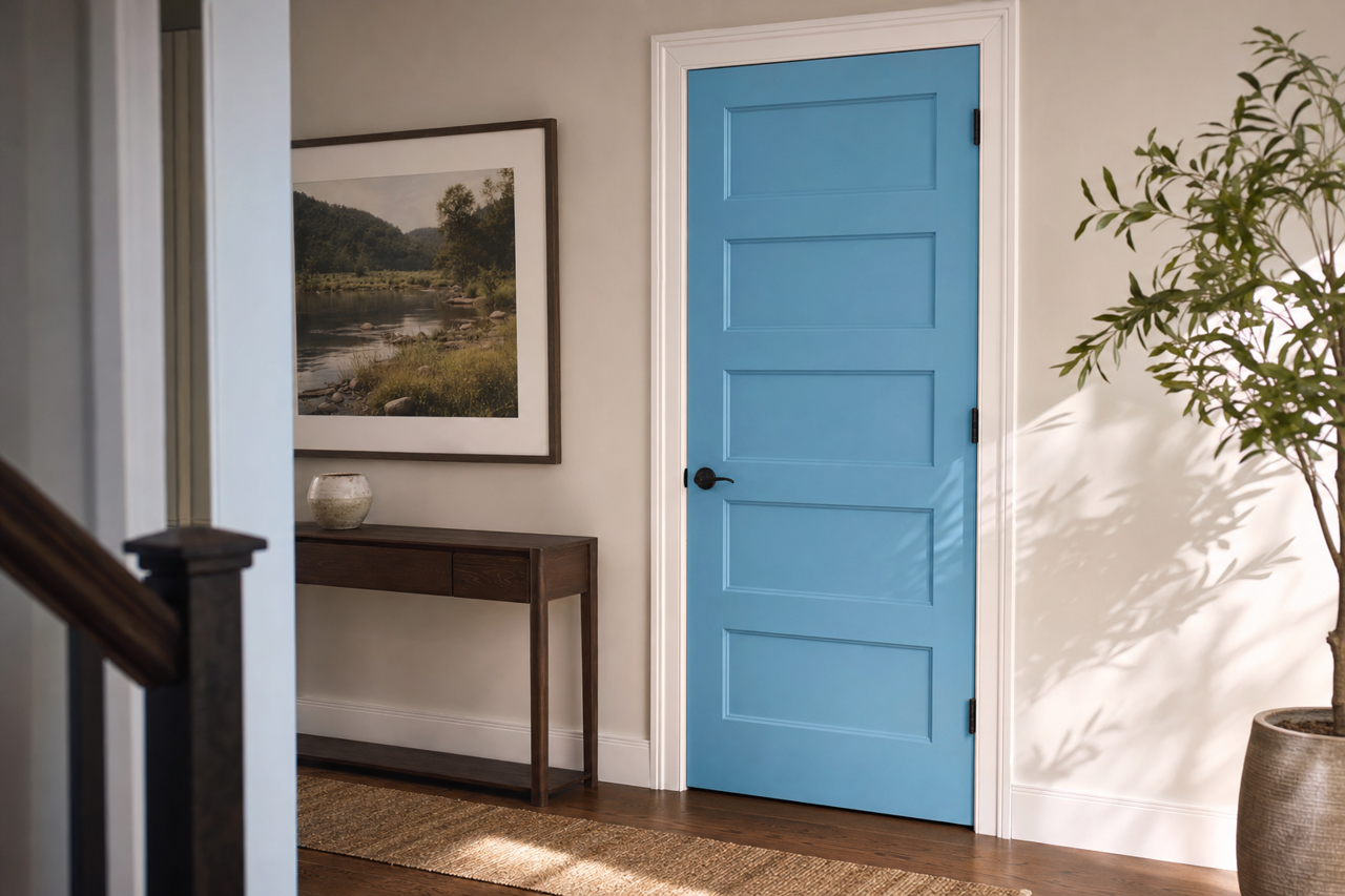 Rushing Rapids by Valspar on interior-doors