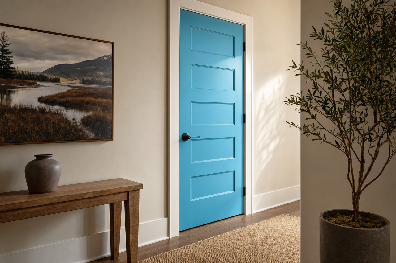 Ocean Sigh by Valspar on interior-doors