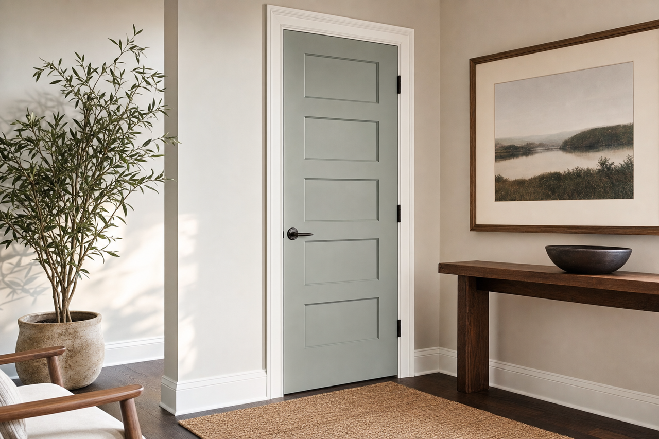 Seafoam Storm by Valspar on interior-doors