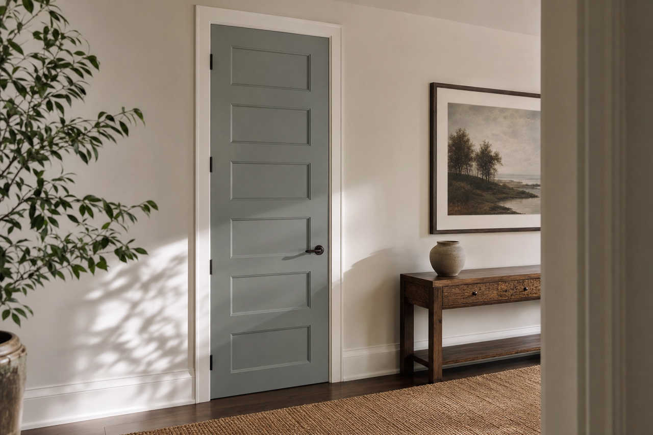 Coastal Dusk by Valspar on interior-doors