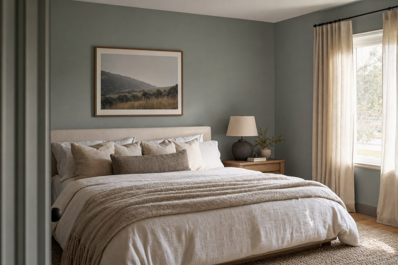 Coastal Dusk by Valspar on interiors