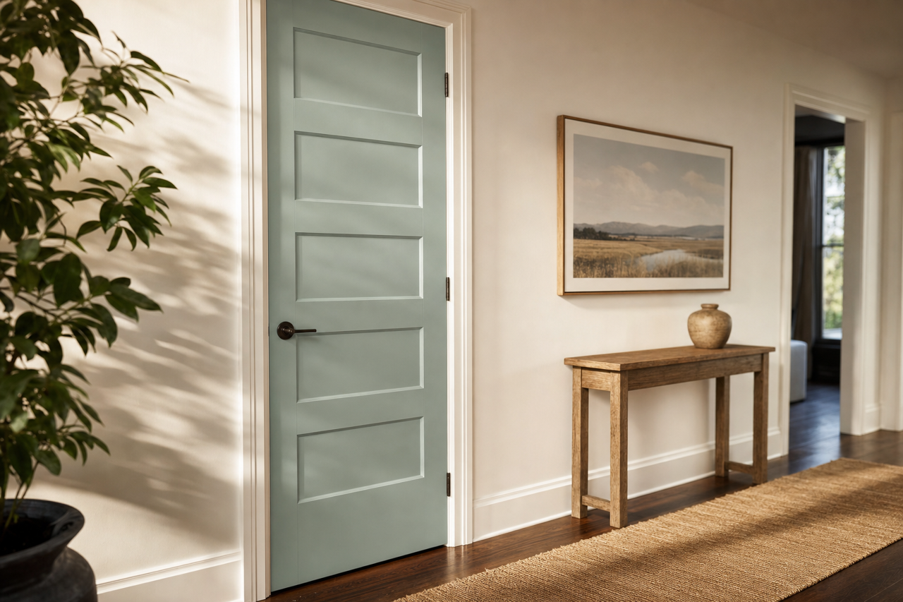 Tropical Bay by Valspar on interior-doors