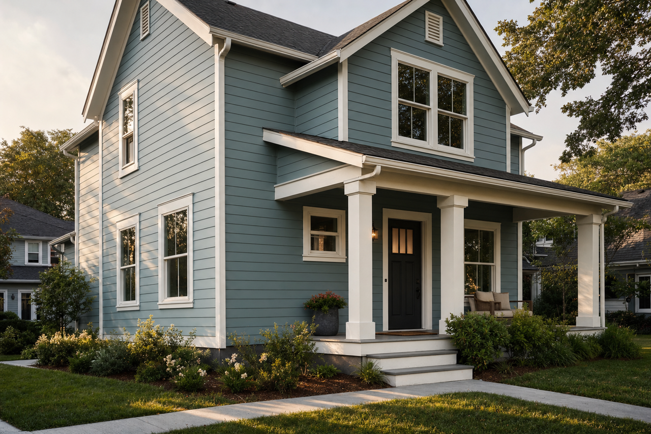 Villa Blue by Valspar on exterior