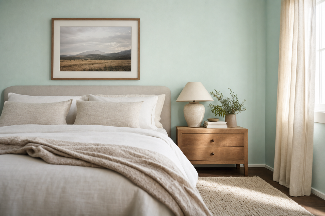 Gossamer Sky by Valspar on interiors