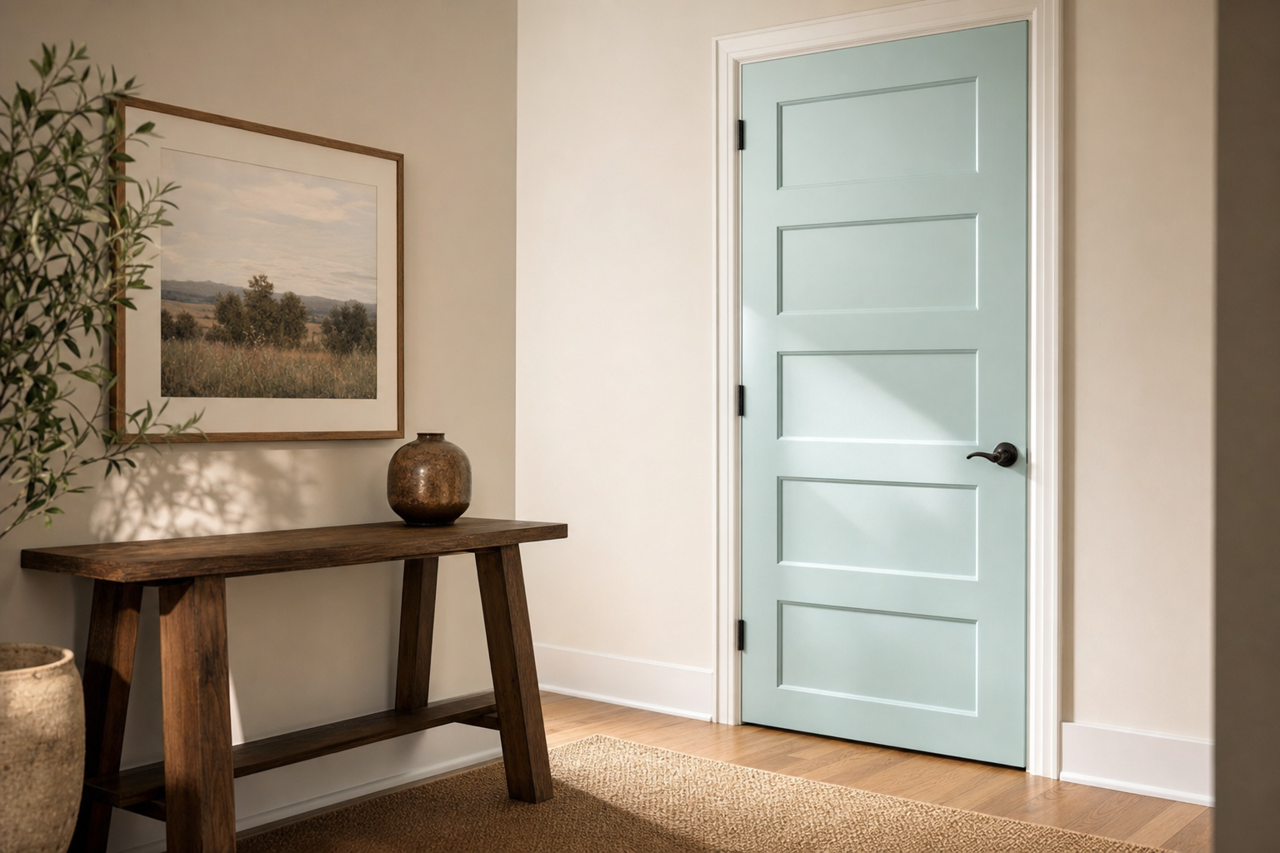 Dreamy Clouds by Valspar on interior-doors