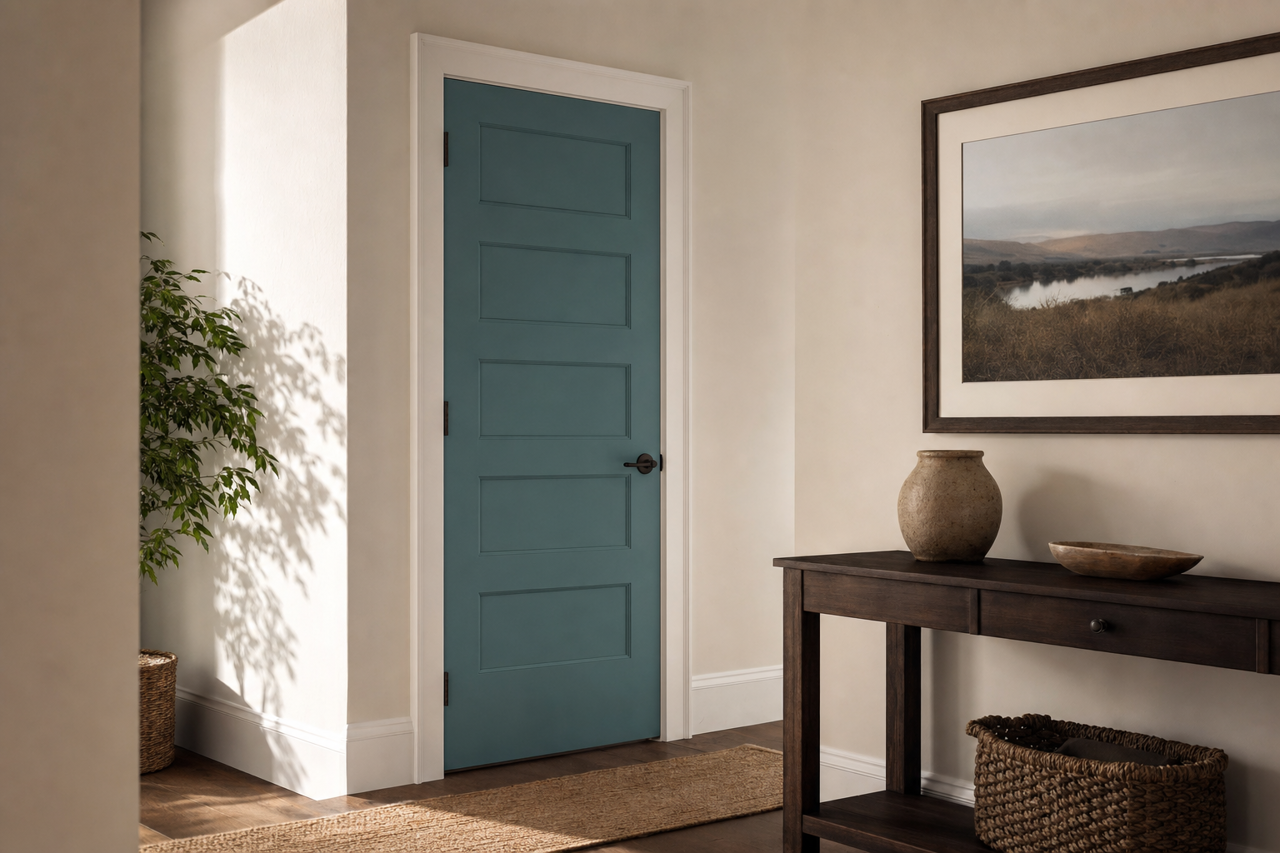 Ocean Abyss by Valspar on interior-doors