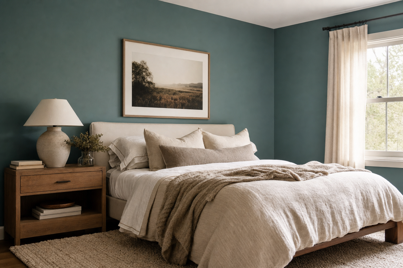 Ocean Abyss by Valspar on interiors