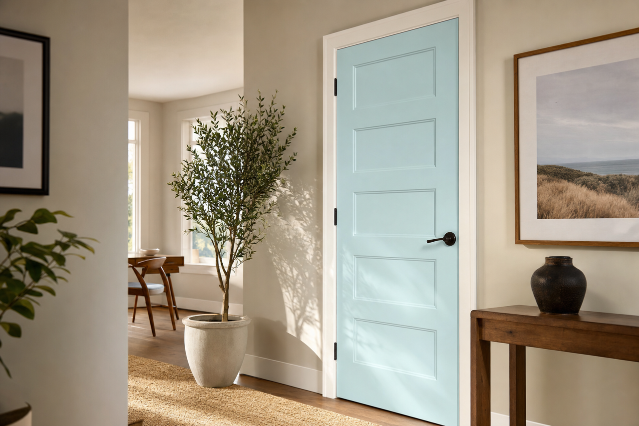 Tropical Mist by Valspar on interior-doors