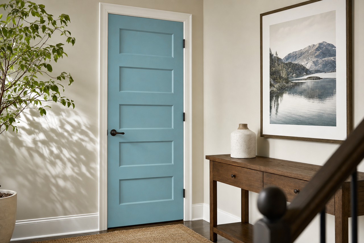 Sea Serenade by Valspar on interior-doors