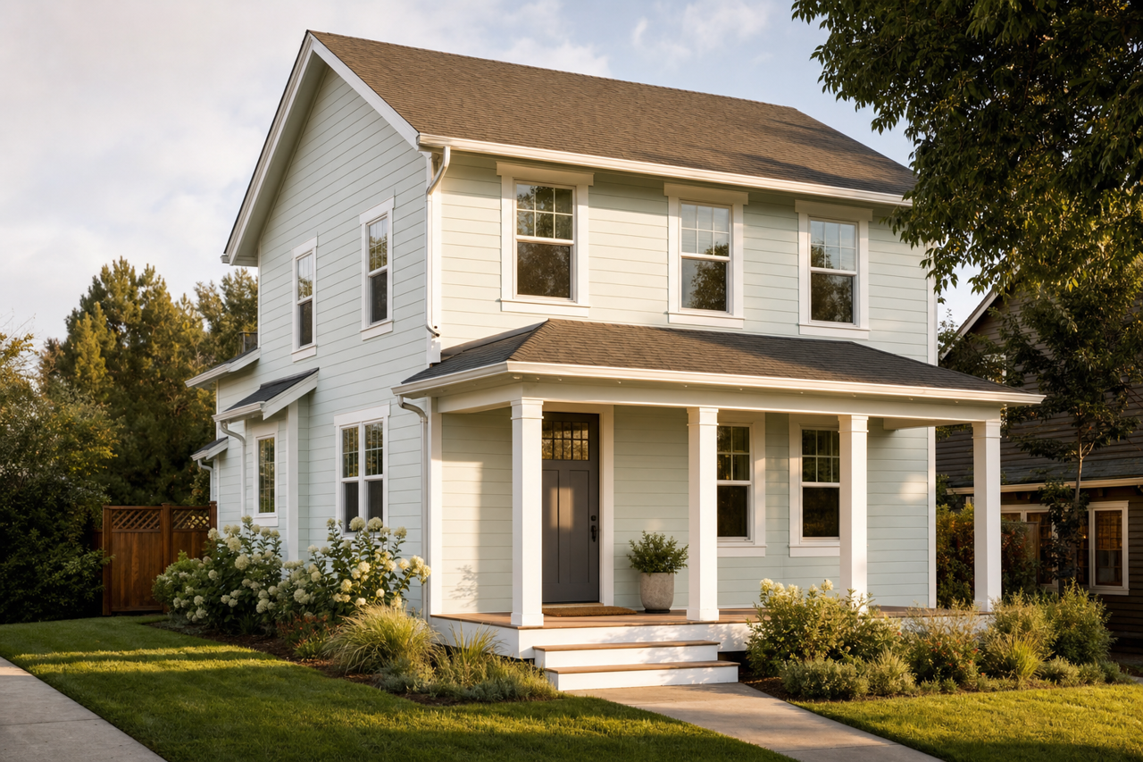 Quiet Mint by Valspar on exterior