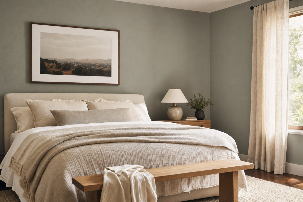 Cottage Lattice Green by Valspar on interiors