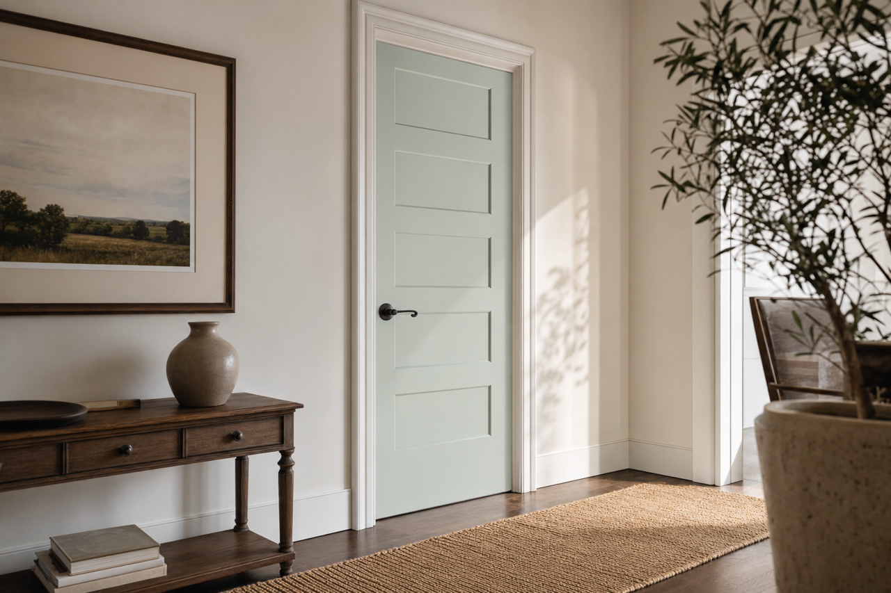 Sage Bud by Valspar on interior-doors