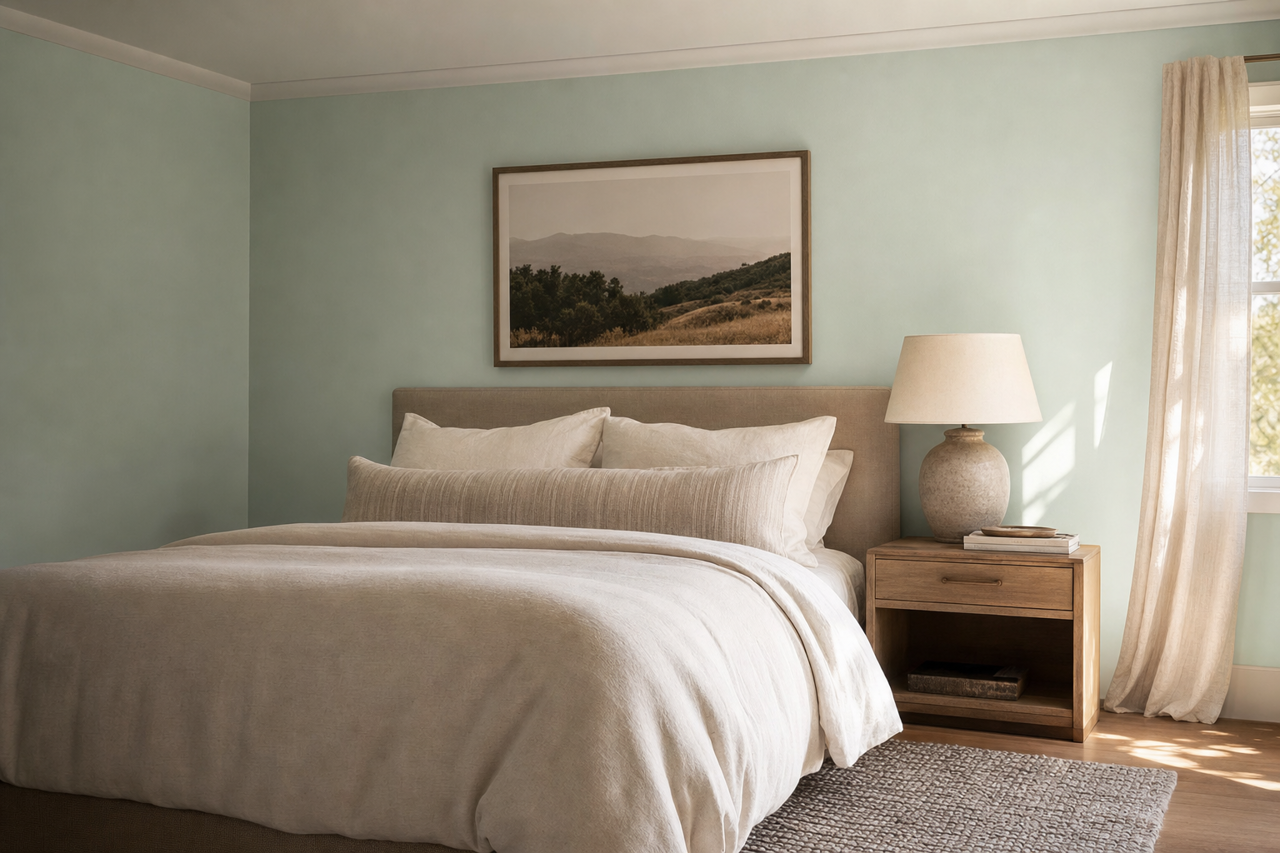 Sage Bud by Valspar on interiors