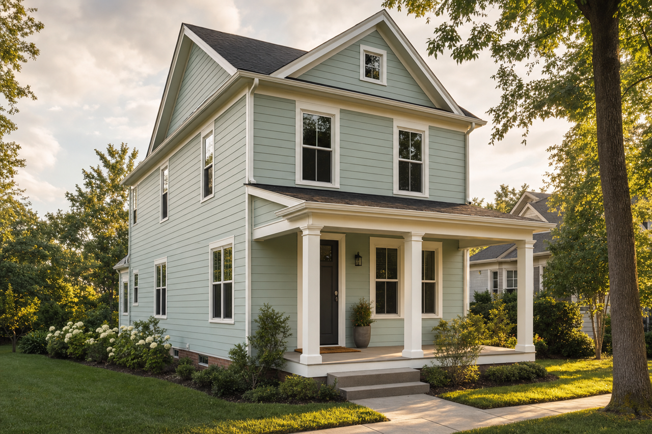 April Thicket by Valspar on exterior