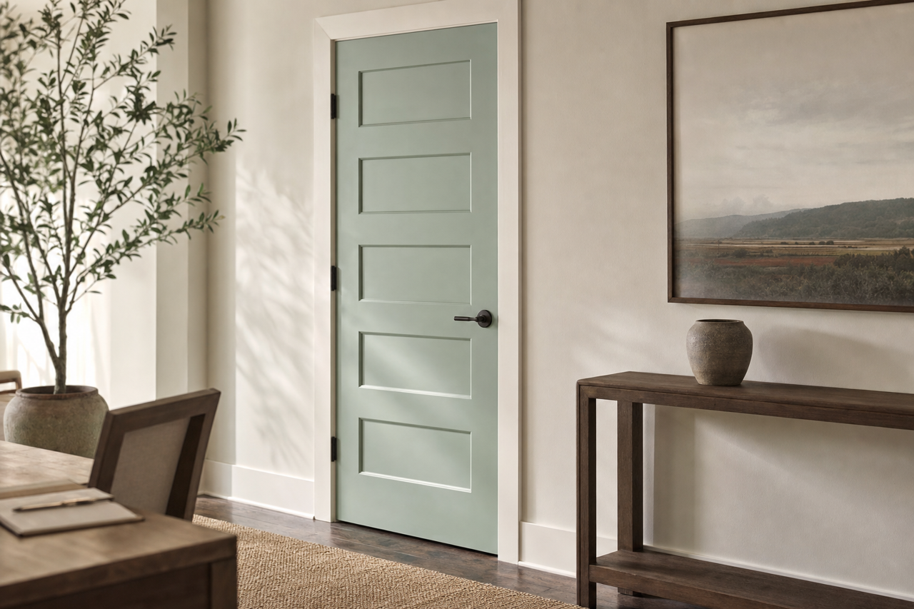 April Thicket by Valspar on interior-doors