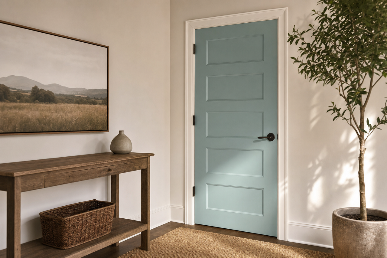 Water's Edge by Valspar on interior-doors