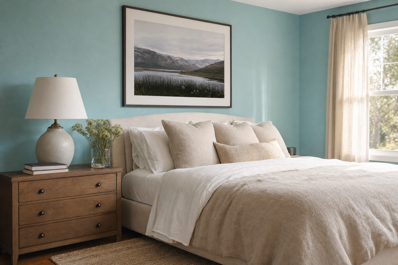 Sea Sparkle by Valspar on interiors