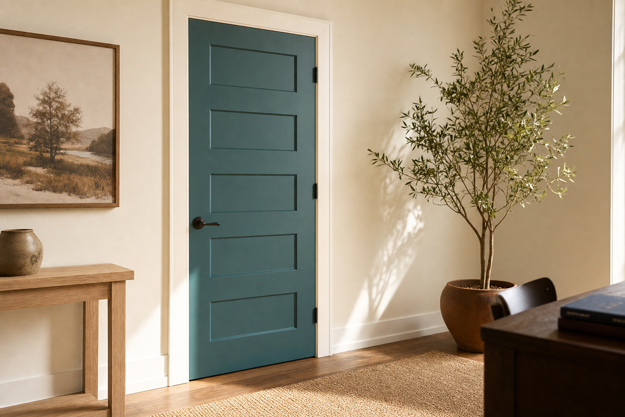 Firmament by Valspar on interior-doors
