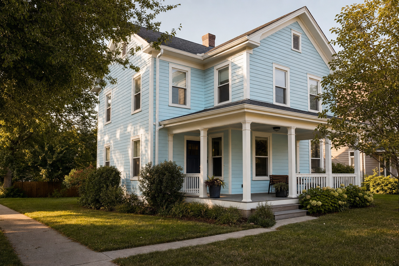 Angelic Blue by Valspar on exterior