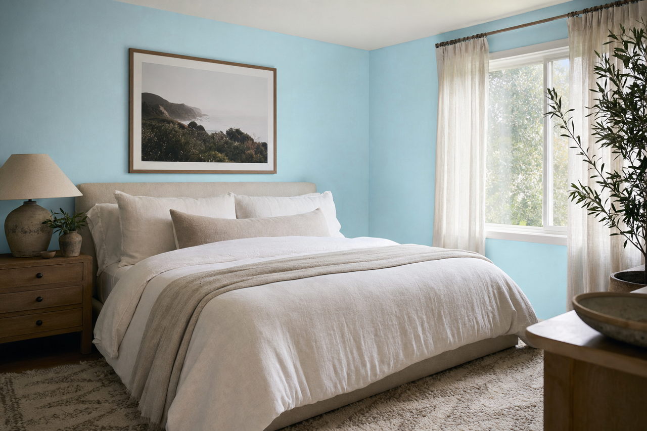 Angelic Blue by Valspar on interiors